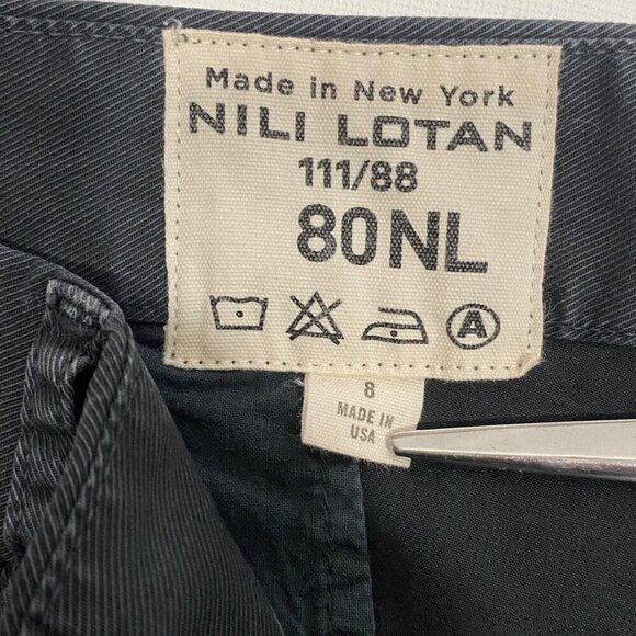 Nili Lotan East Hampton Chino pants charcoal gray women’s 8 slim raw frayed - Picture 7 of 9